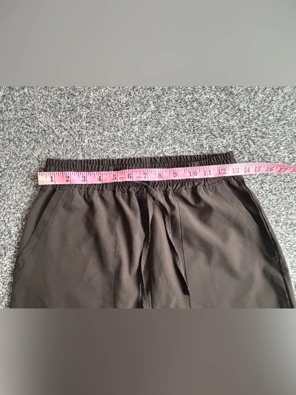 Women's Black Drawstring Cargo Crop Pants